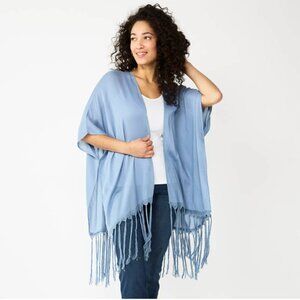 Women's Sonoma Goods For Life® Crochet Back Fringe Ruana - One Size